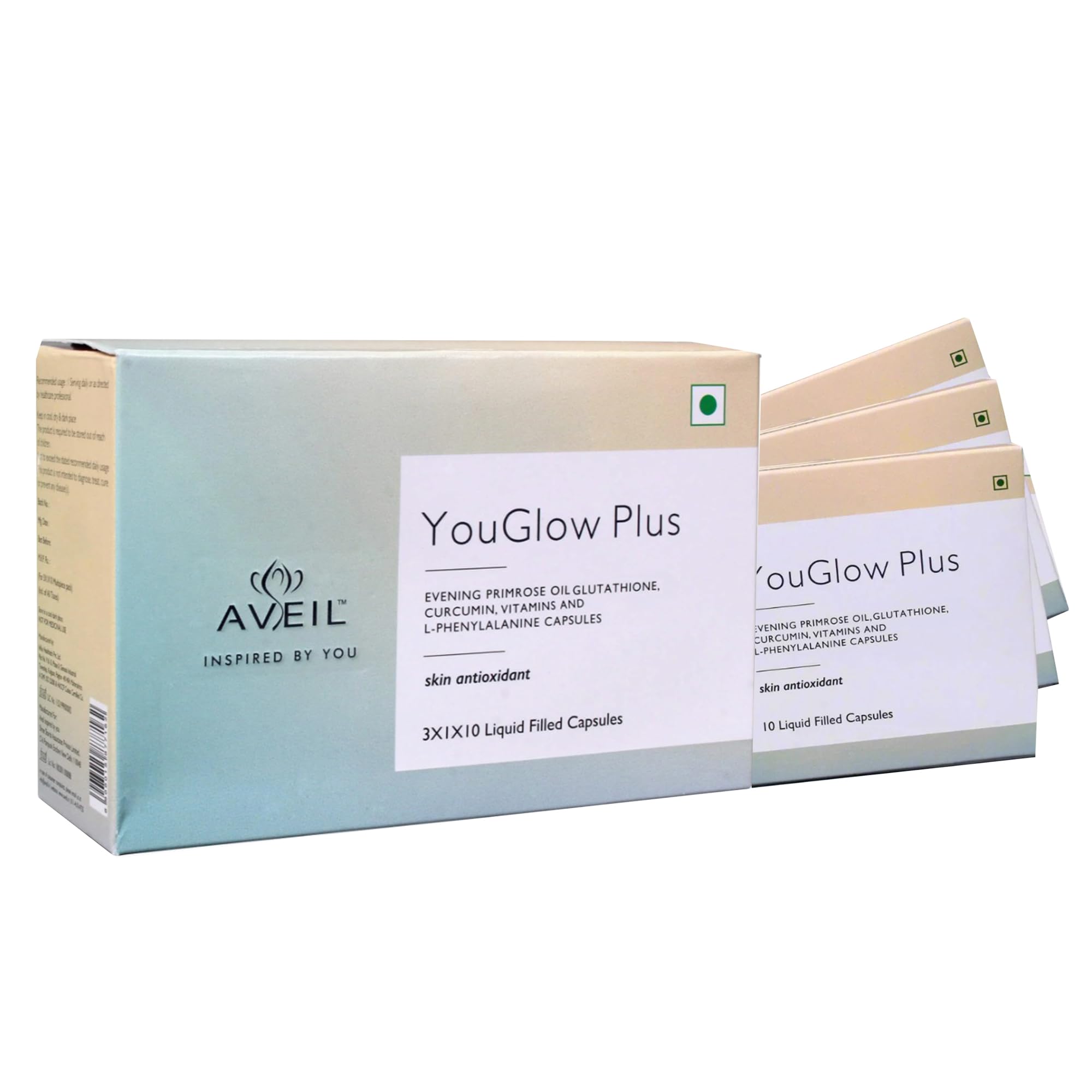 AVEIL YouGlow Plus L-Glutathione Tablets | 30 Capsules