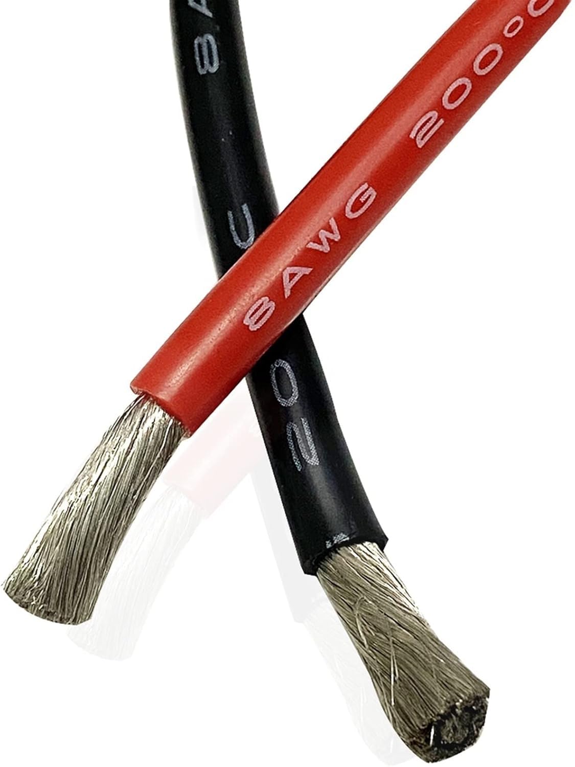 Rallonge enroulée, Câble Souple résistant à la Chaleur de 50cm, 8awg, Fil Silicone Froid Haute température 200 degrés, Couleur Rouge Noir Bleu, électronique du Sol(Blue Wire)