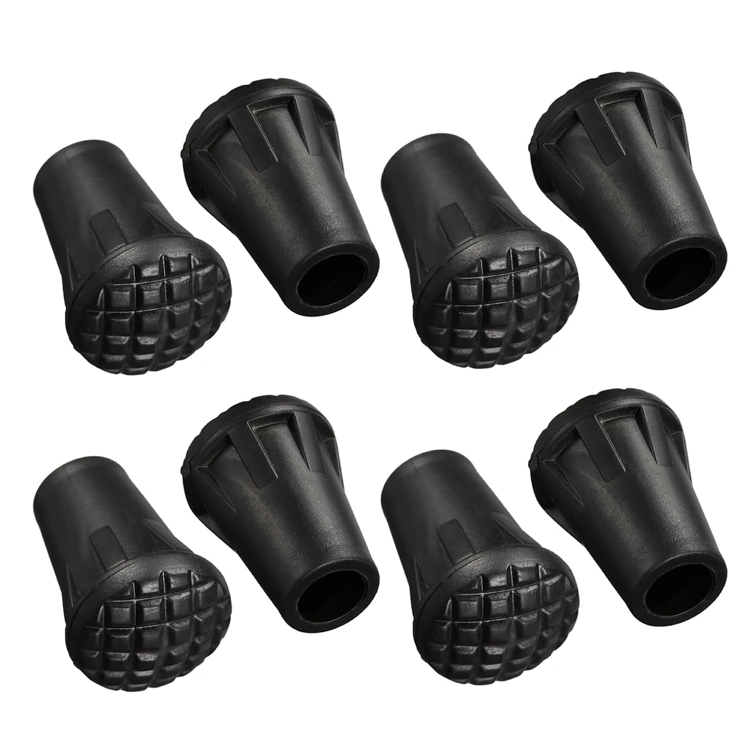 Pack of 8 Nordic Walking Poles Rubber Buffer Stoppers for Trekking Poles - Replacement for Asphalt, Gravel and Mountains（A,B） (B)