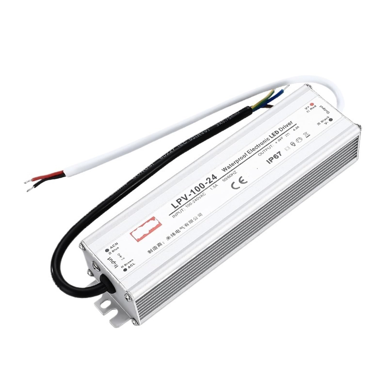 JNURGWLYH 100-24 Waterproof Switch Power Supply AC-DC 100W 100-240VAC 24VDC 5A