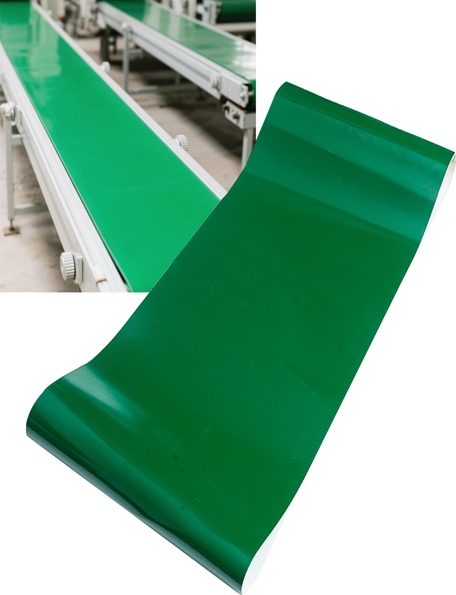 Cinta transportadora de PVC | Transportador de Rodillos Planos para líneas de Montaje | Material de Cinta transportadora de cangilones | Alta Resistencia 10 x 290 cm (3,93 x 114,1 Pulgadas)