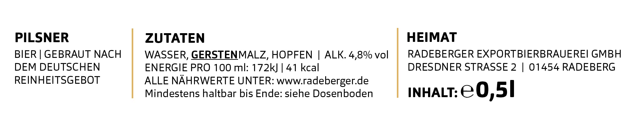 Radeberger Pilsner, EINWEG 24x0,50 L Dose