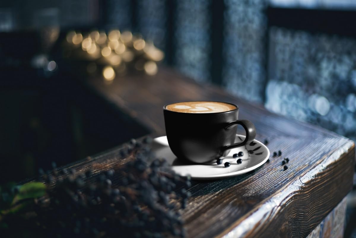 Seltmann 001.764290 Liberty groß Rund Porzellan Milchkaffeeobertasse, 65164 Dekor, 0,30L Volumen, Samtschwarz | Dekor, 0,30L Volumen, Samtschwarz
