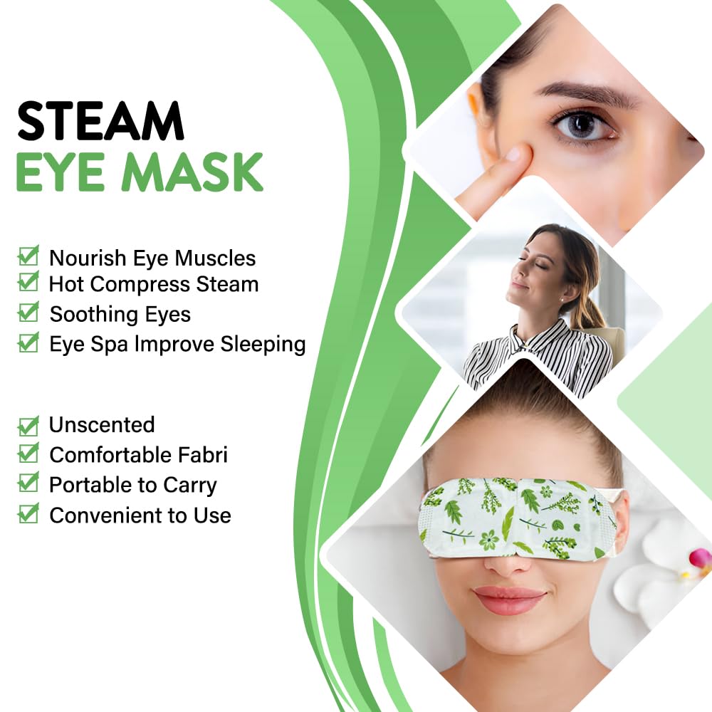 Minidiva Steam Eye Mask for Dry Eyes 30Pcs Self Heating Spa Warm Eye Mask Relax Sleep Mask - Image 4