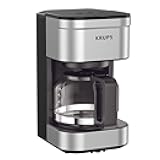 KRUPS Simply Brew Compact 5 Cup Coffee Maker: Stainless Steel Design, Pause & Brew, Keep Warm, Reusable Filter, Drip-Free Carafe