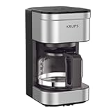 KRUPS Simply Brew Compact 5 Cup Coffee Maker&colon; Stainless Steel Design&comma; Pause & Brew&comma; Keep Warm&comma; Reusable Filter&comma; Drip-Free Carafe