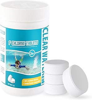 Chlorine Tablet Swimming Pool, 907g Chlorine Tablets, 45PCS Multifunction Chlorine Tablets for Paddling Pool, Hot Tub Swimming Pool Chlorine Tablets, Paddling Pool Chlorine Tablets, 45 x 20g