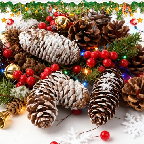 Axlyca 76PCS Weihnachten Tannenzapfen Set,Mini Tannenzapfen Set mit...