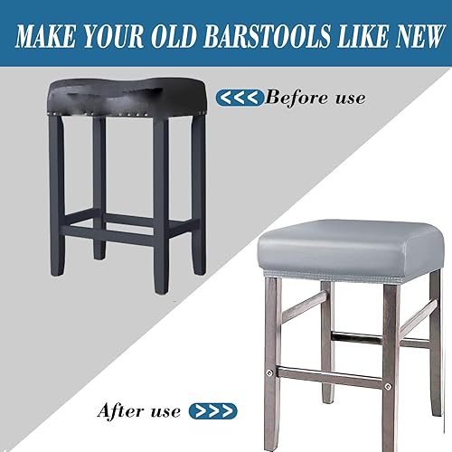 Miniatura 3 de Fundas de taburete rectangulares, paquete de 4 fundas elásticas impermeables de poliuretano rectangulares para taburetes de bar, fundas elásticas