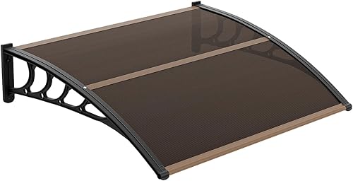 Miniatura 9 de VINGLI - Toldo para ventana, cubierta de policarbonato moderna para puerta delantera al aire libre, patio, 100% protección UV, lluvia, nieve, sol