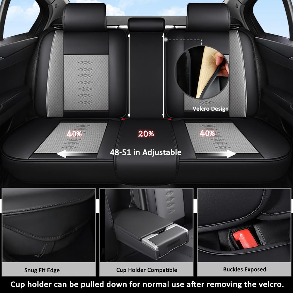 Pick-up Truck Car Seat Covers for Nissan Titan 2004-2024 Waterproof Leather Seat Covers 5-Seats Standard Truck Interior Accessories — view 3