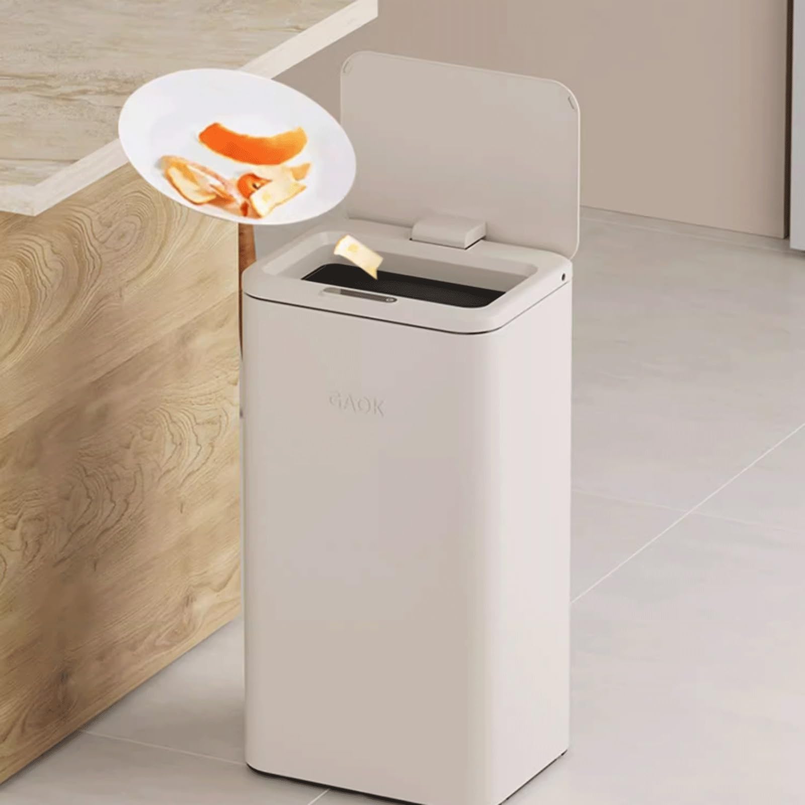 Cestino Pattumiera Cucina Soggiorno Bagno con Coperchio Uso Domestico bidoni della Spazzatura da Cucina(15L)