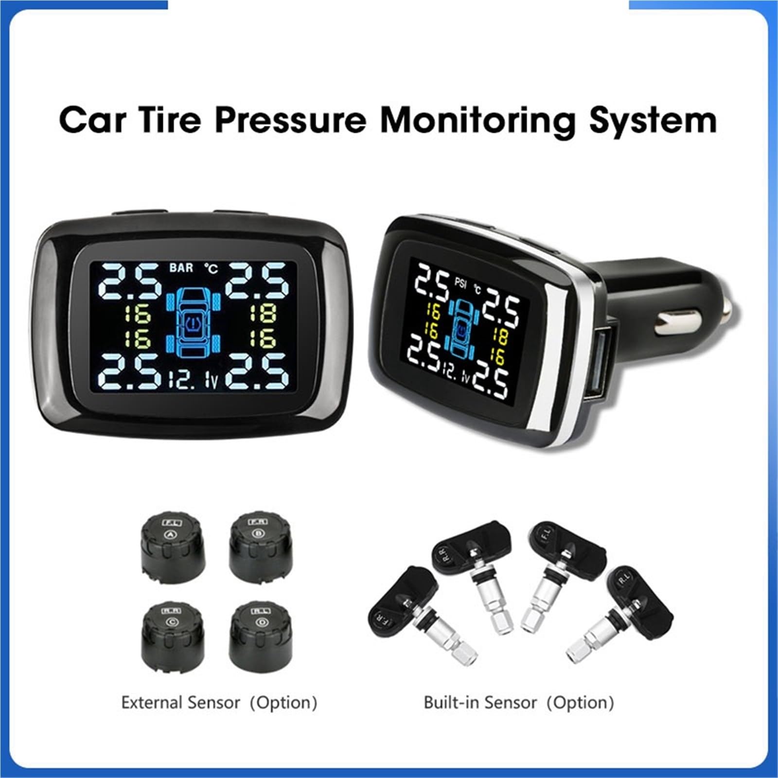system kontroli ciśnienia w oponach Czujniki Systemu Monitorowania Ciśnienia W Oponach TPMS Samochodzie Zapalniczka Z Portem USB System Kontroli TPM(Internal sensor)