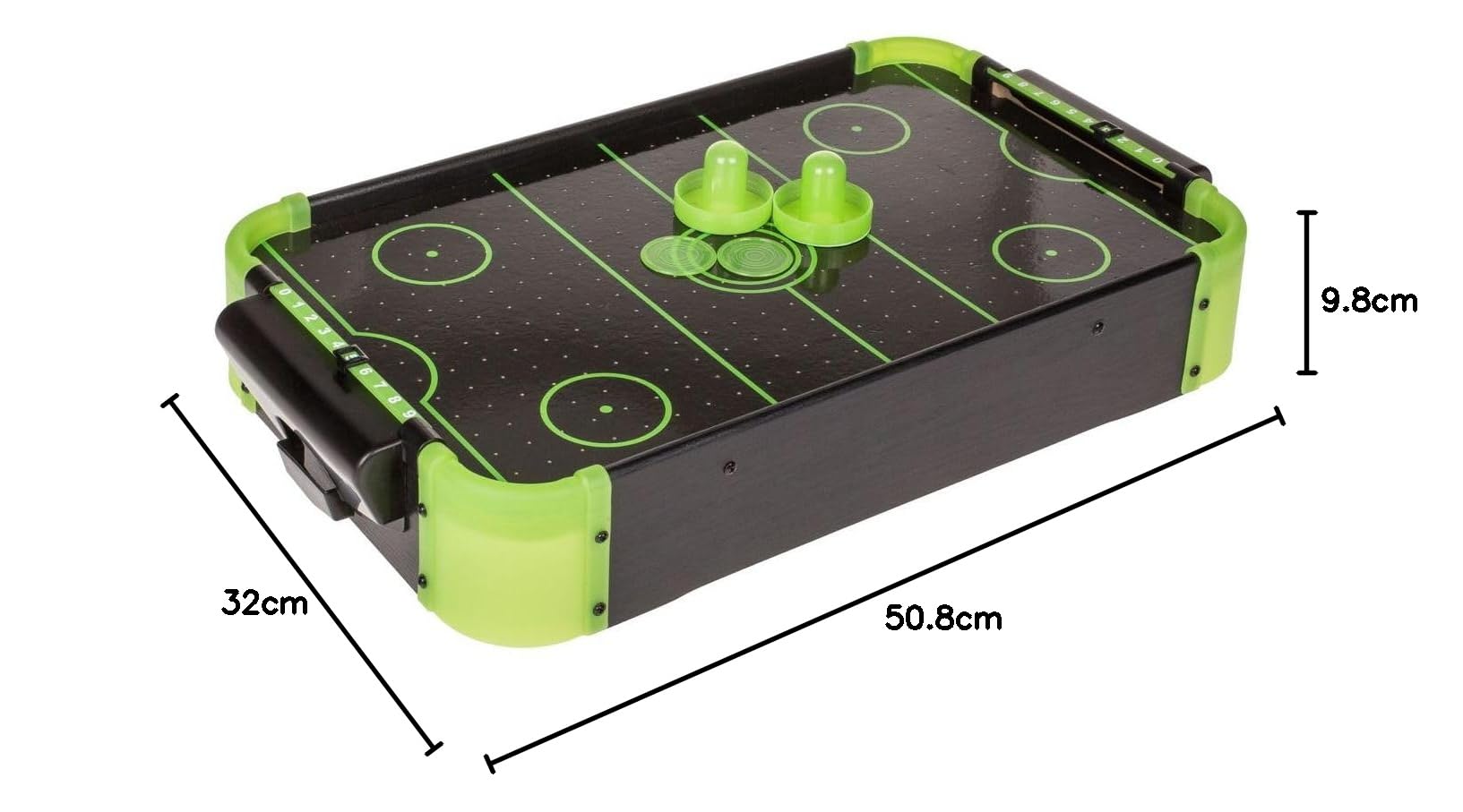 Out of the blue Gioco per feste Air Hockey Mini Airhockey - Set completo per serate in famiglia e feste, 50 x 31 x 9 cm
