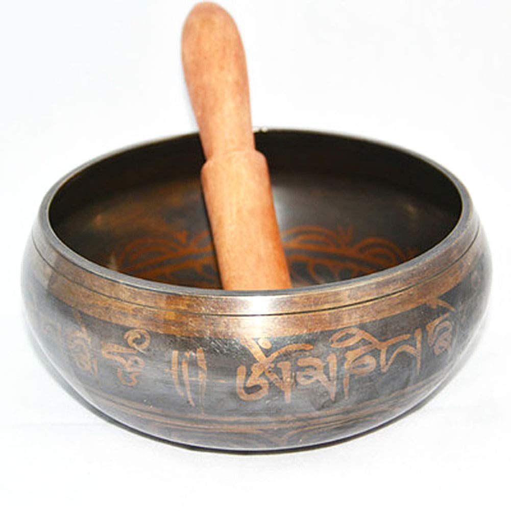 AIZYR Chakra delle Campane Tibetane, Ciotola per Canto Yoga - Rame Puro Buddha Sound Bowl, Pratica di Voci di Sei Parole Partecipa alla Meditazione, Forte E Durevole,10.5cm/4.13"