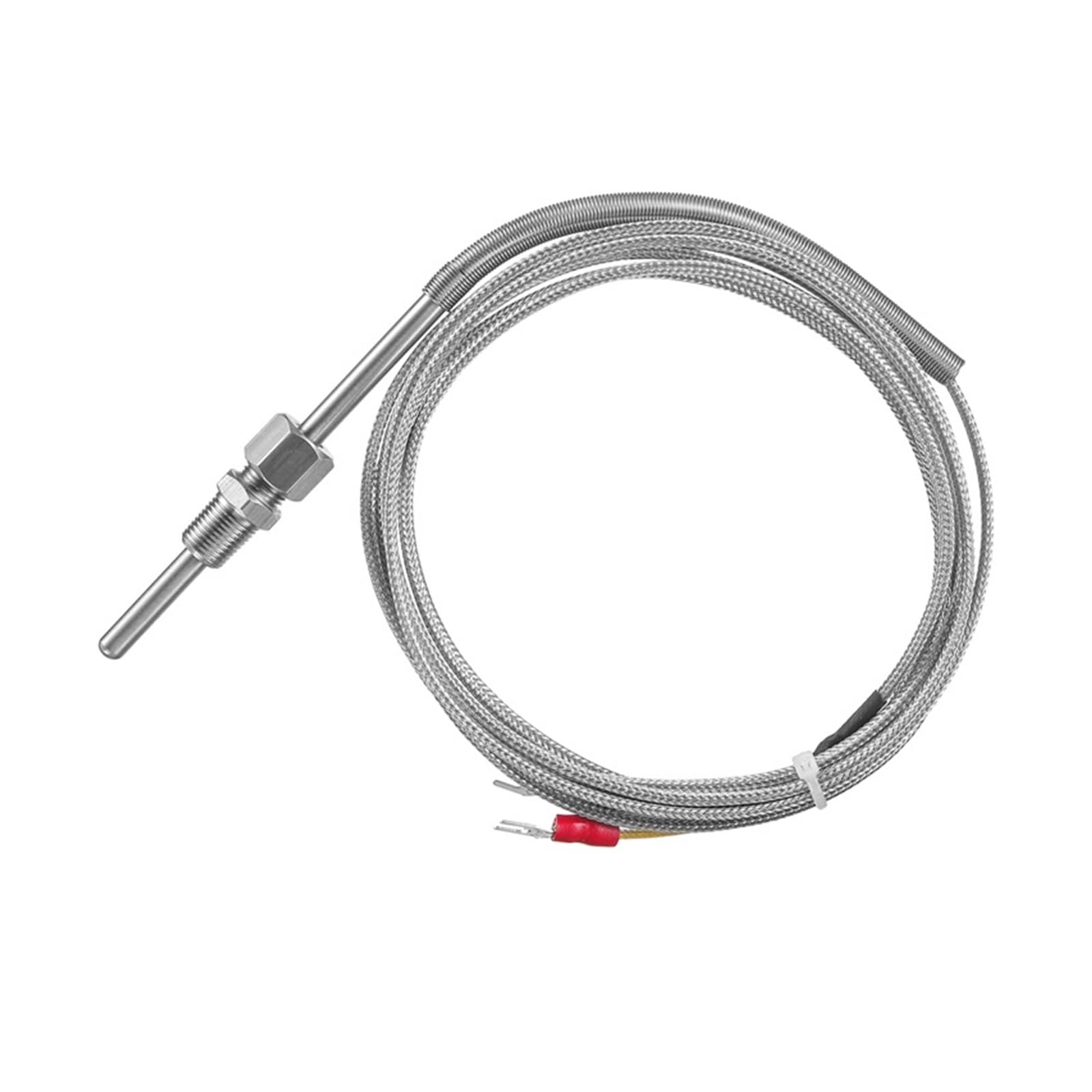 Termopar tipo K, Sonda móvil NPT de 1/8 ", Sensor Temperatura termopar expuesto tipo K acero inoxidable, Cable 1M-8M for controlador temperatura(Cable 10m)