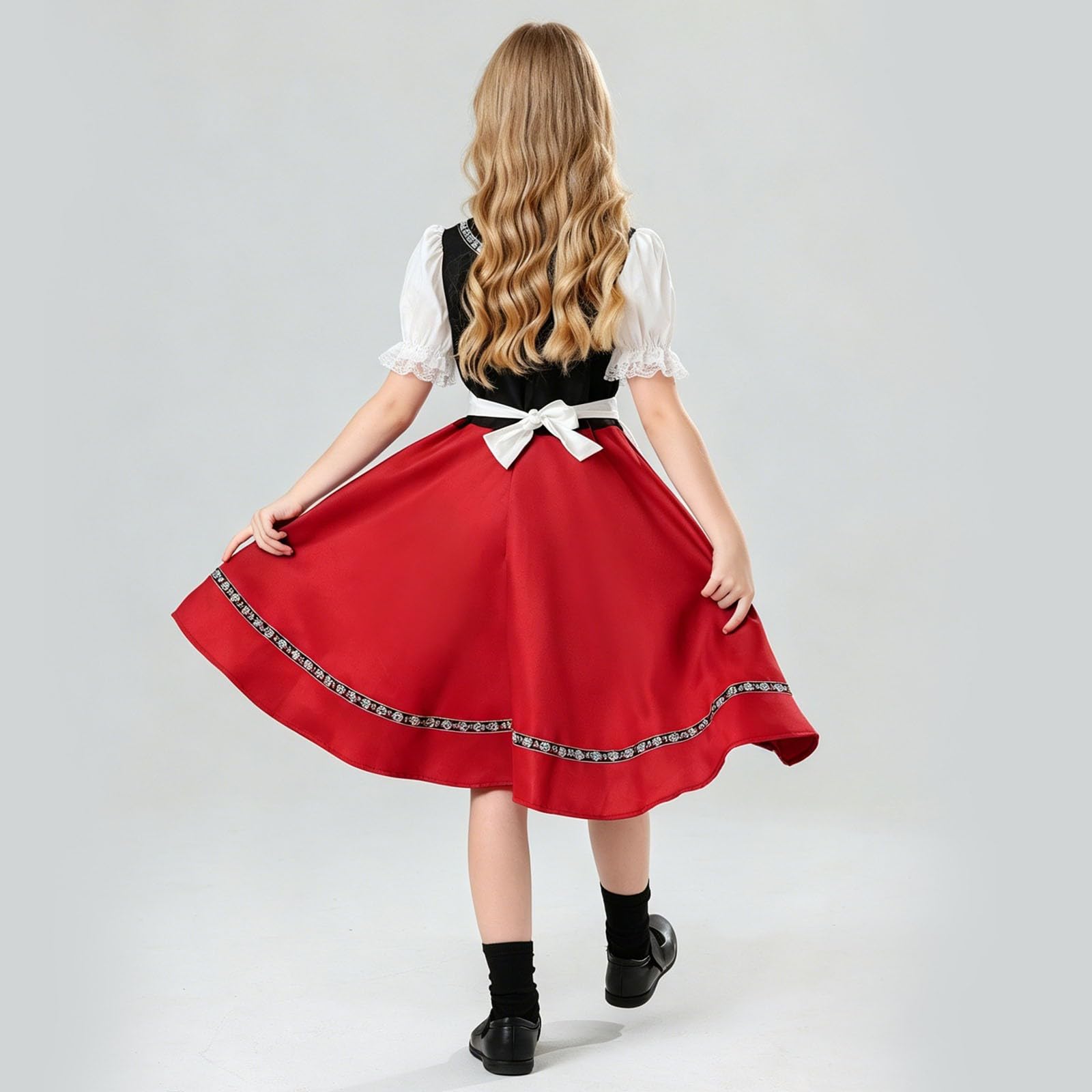 Kinder Bauernkleid Mädchen Kostüm Landhaus Kleid Vintage Stil