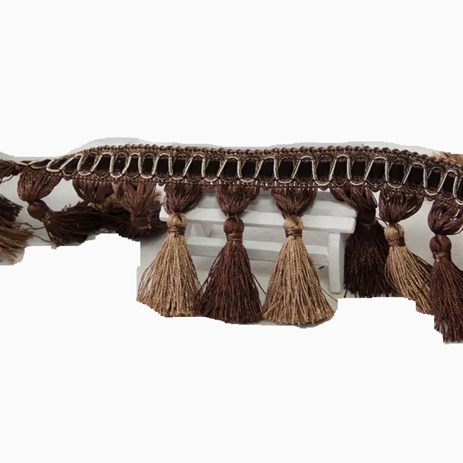 Rideau de Couture à Franges en Dentelle, 6 m/Lot, Bricolage décoratif Sequin Fringe(Dark Coffee)