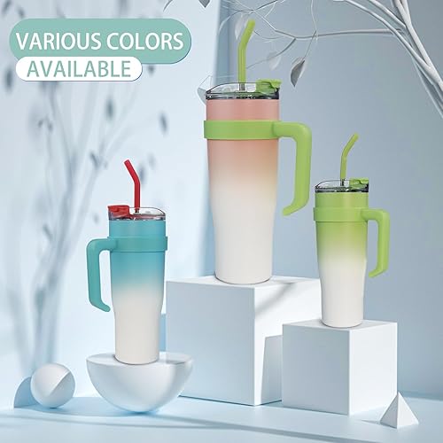 Miniatura 3 de SEYGA - Vaso aislado de 40 onzas con asa  A prueba de derrames, taza de café de viaje para automóvil, botella de agua para deportes, oficina, bebida