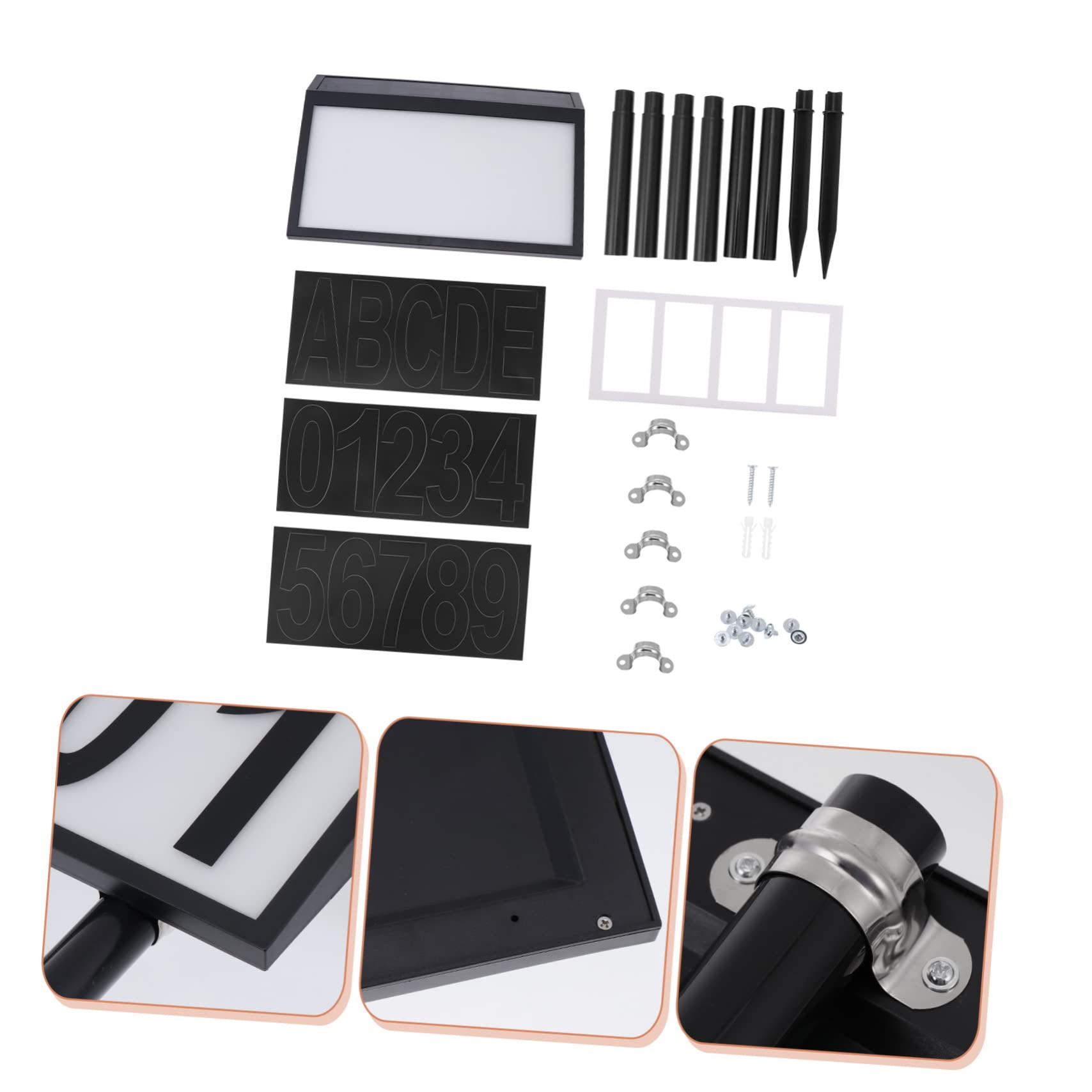 NUOBESTY Luce Solare per Numeri Civici Led, Lampada Numerica 5 Lettere e 3 Gruppi di Numeri, Targa Indirizzo Sensore Crepuscolare per Esterno, Kit per Segnalazione Casa Notte