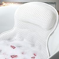 Ozyalo Luxury Bath Pillow for Tub: Neck & Back Support, 4D Mesh Fabric, Non-Slip Suction Cups - Relaxing Spa Bath Headrest