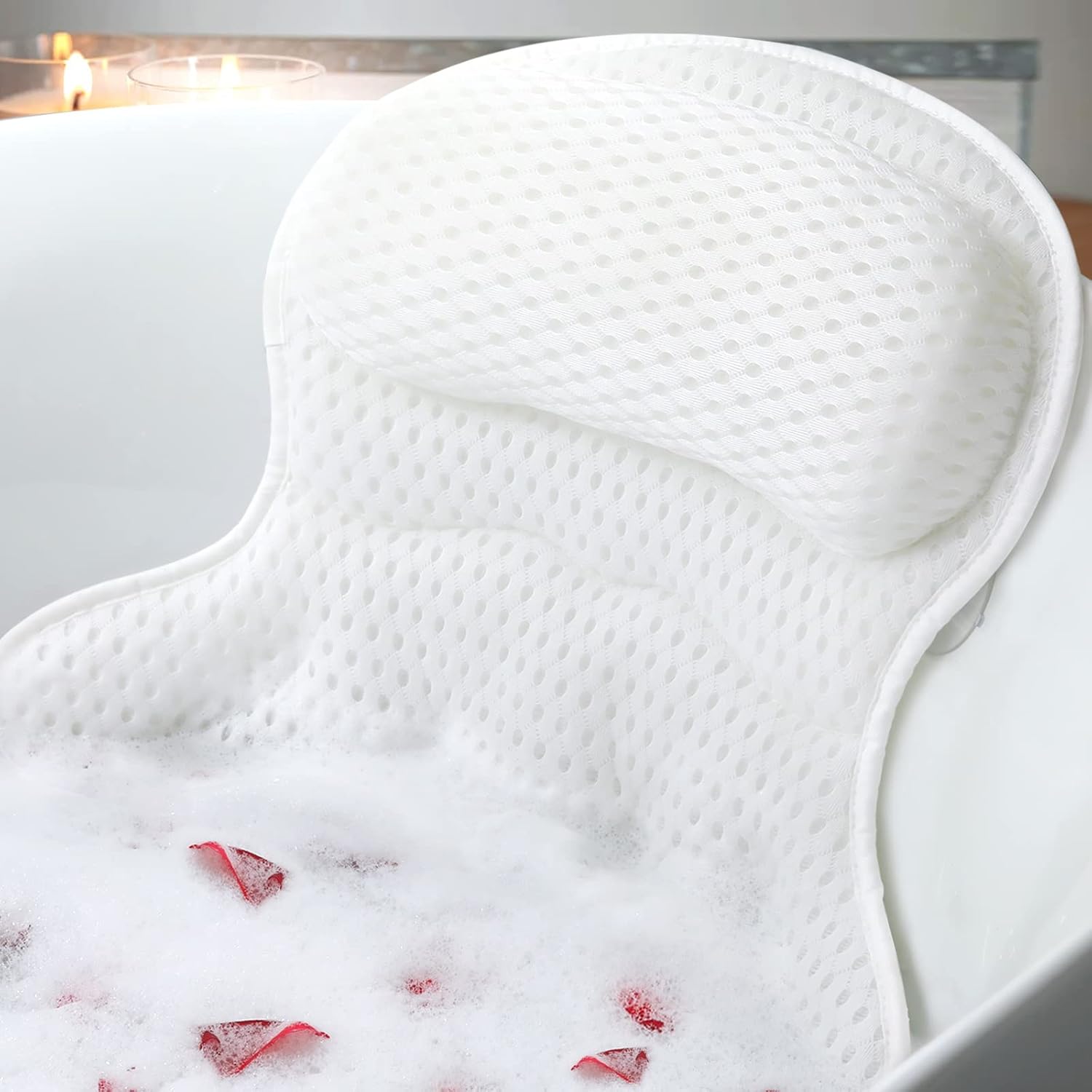Bath Pillow Bathtub Pillow Luxury Bath Pillows for Tub Neck and Back Support Bath Tub Pillow Headrest with