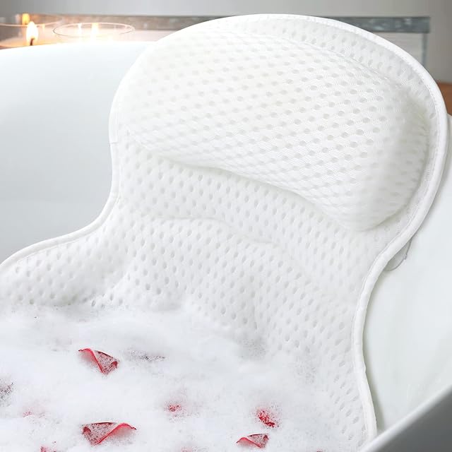 Bath Pillow Bathtub Pillow Luxury Bath Pillows for Tub Neck and Back Support Bath Tub Pillow Headrest with