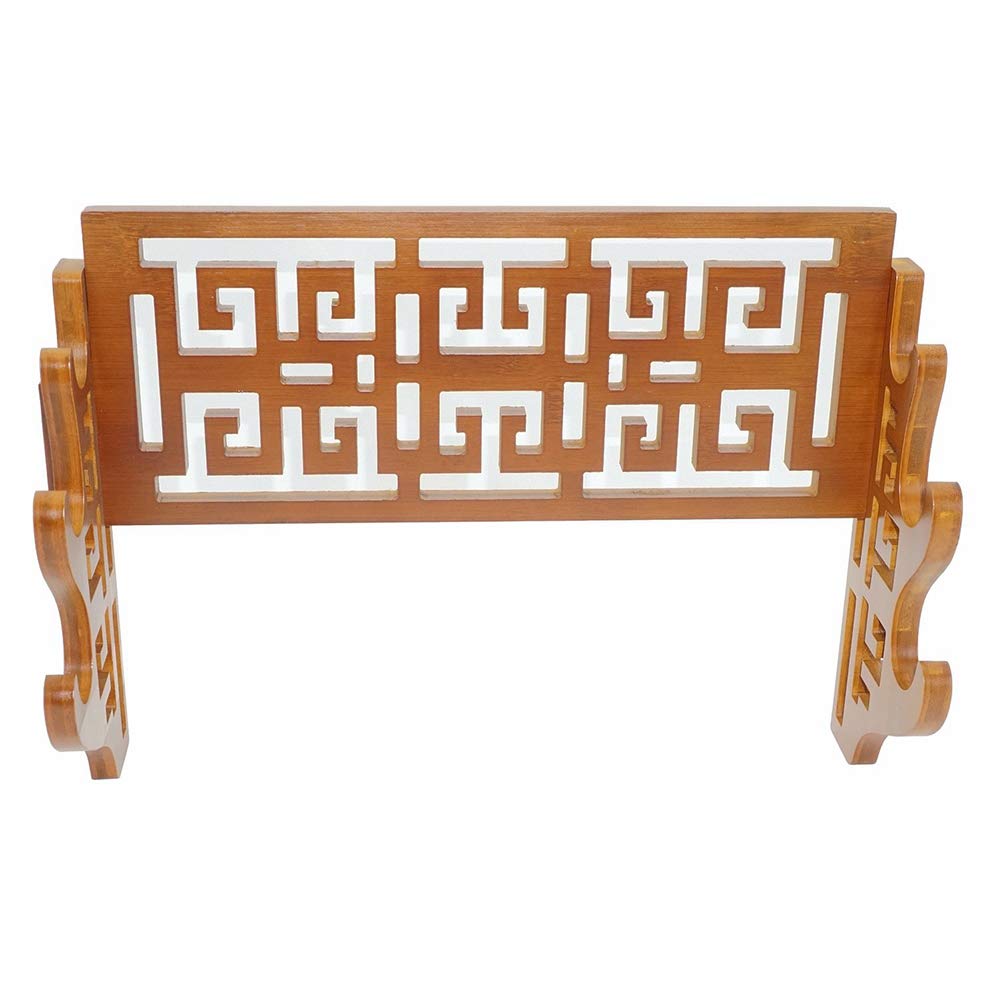 XMRISE Sword Holder Wall Mount Katana Samurai Bracket Hanger Rack Classical Chinese Hollow Carving Bamboo 3-Tier