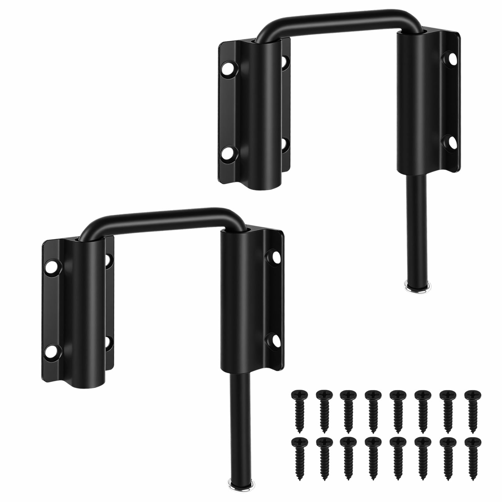 Upgraded Sliding Door Loop Lock, 2PCS Patio Gate Latches Black