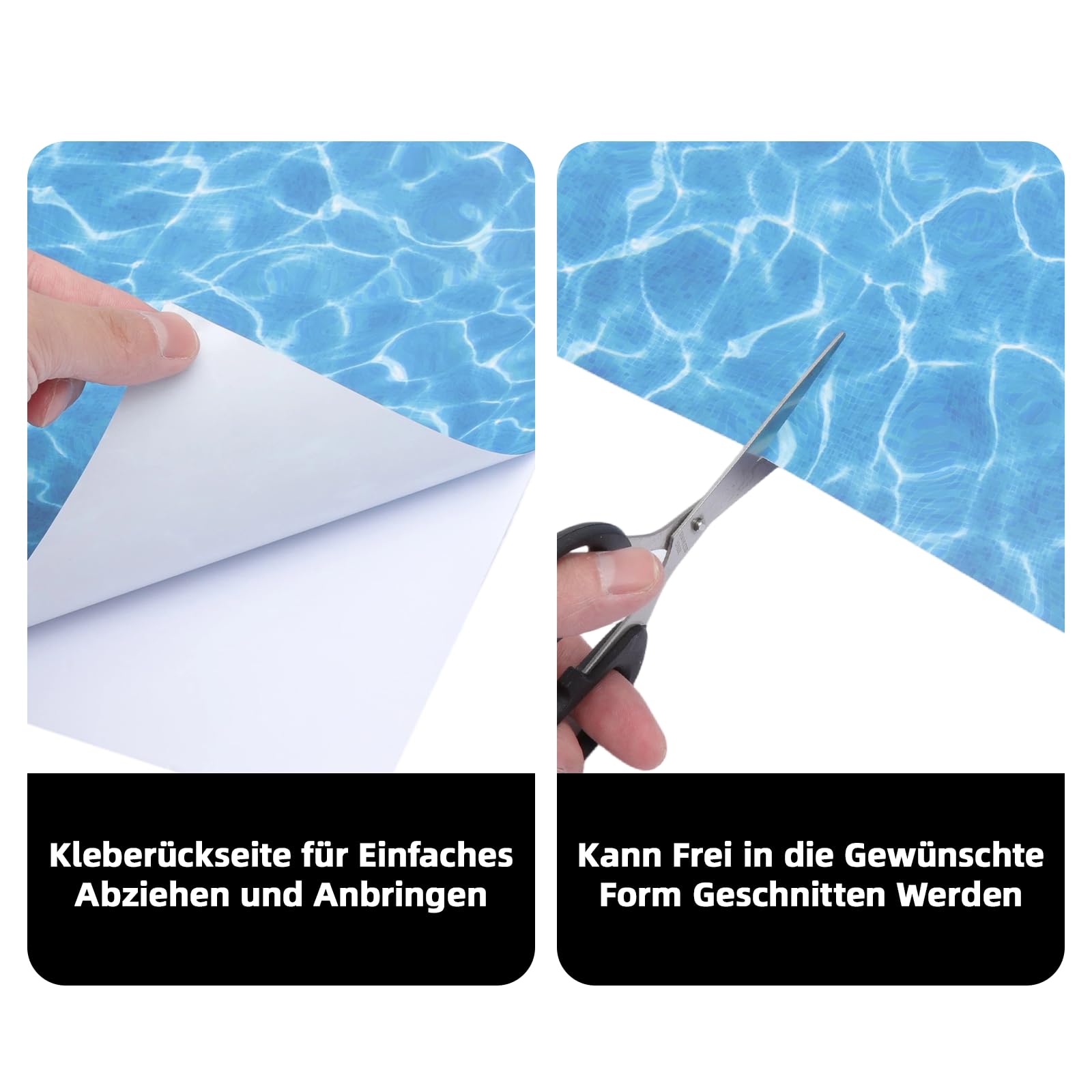TNSLAND Set di 5 Fogli Adesivi Effetto Acqua – Carta Autoadesiva Blu Pacifico per Modellismo, Diorami, Paesaggi in Miniatura e Decorazioni Creative