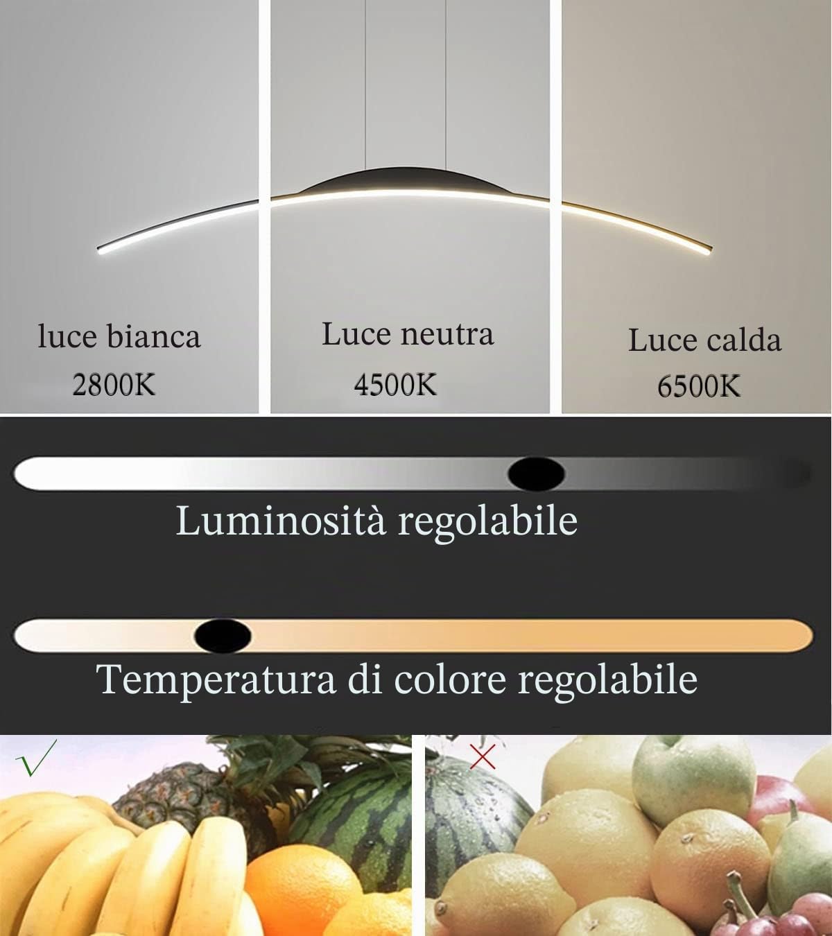 Moderno LED sala da pranzo luci a sospensione arco dimmerabile Bianco lampada a sospensione ufficio soffitto lampadario tavolo pranzo lampada altezza regolabile soggiorno camera da letto L80cm/32W