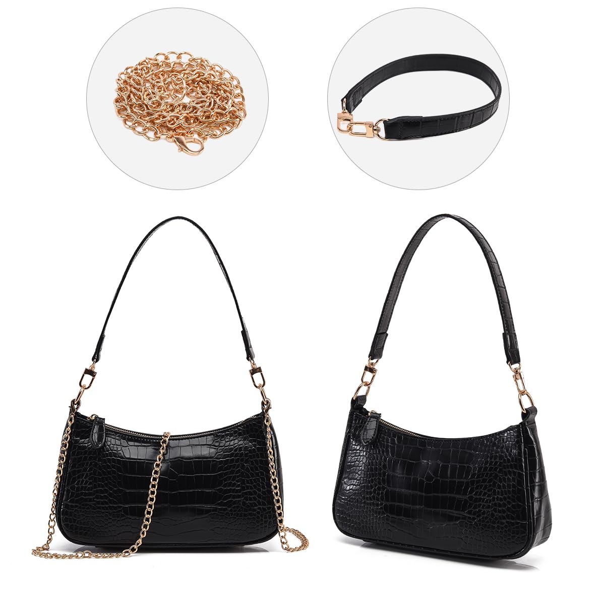 Shoulder Bag for Women with 2 Removable Straps and Zipper Closure Crossbody Bags Clutch Tote HandBags Purses | Zipper Closure, Zipper Closure: 02-beige