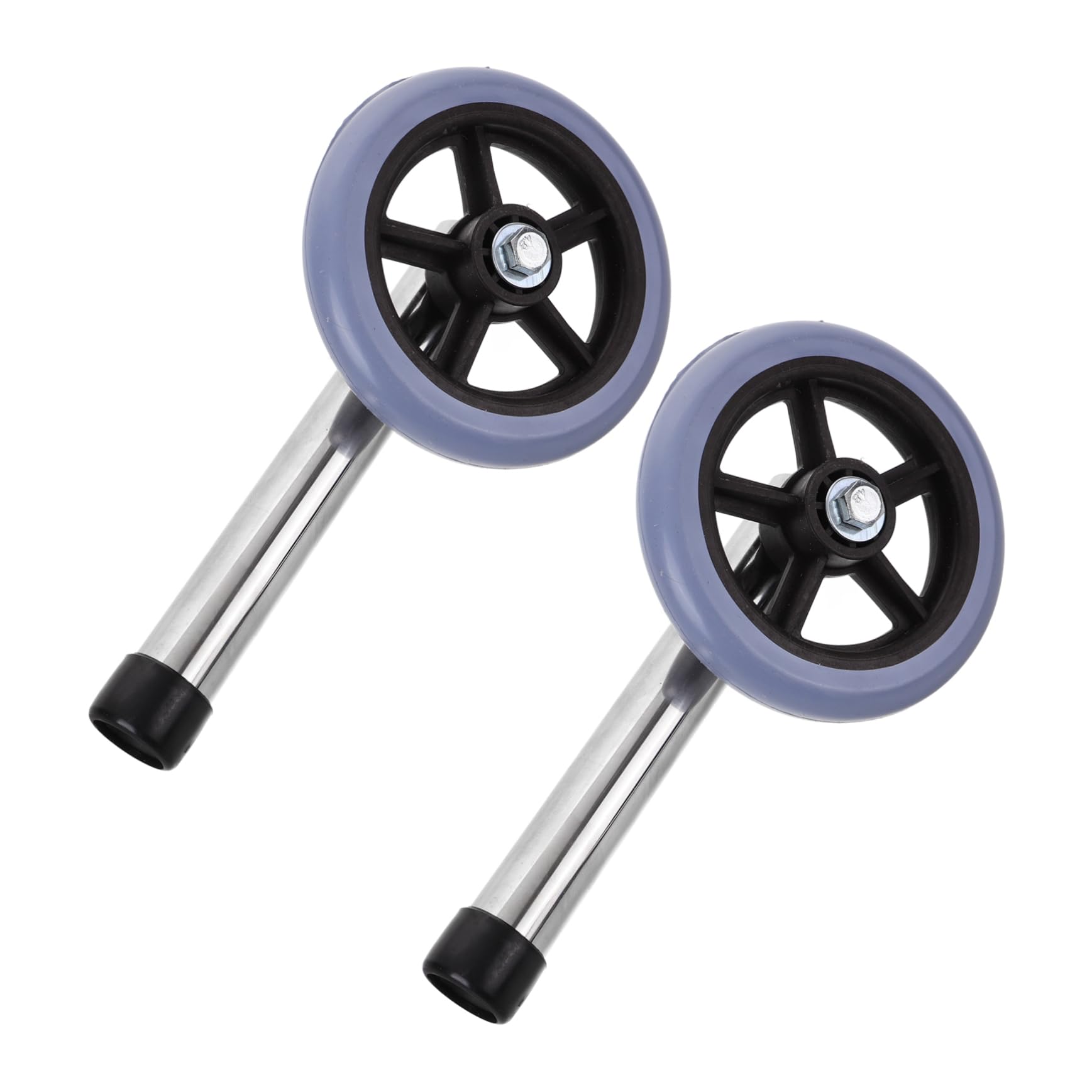 FOMIYES Universal Walker Wheel Accessory Replaceable Parts Rubber Stainless Steel Easy Assembly Safe for Long-term Use 1 Pair