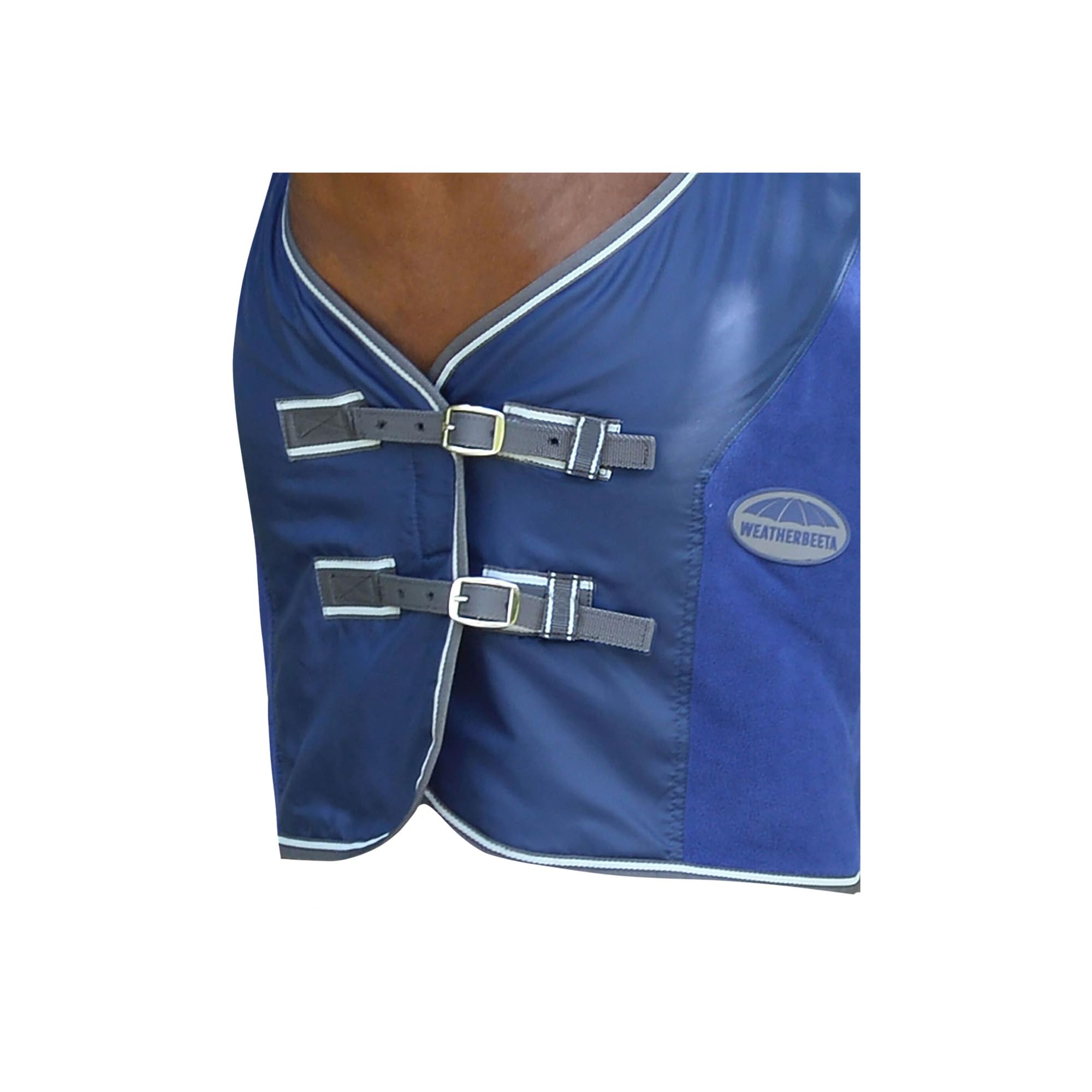 Weatherbeeta 2022 Fleece Cooler Cuello Estándar 1000441 - Azul Oscuro/Gris/Blanco -