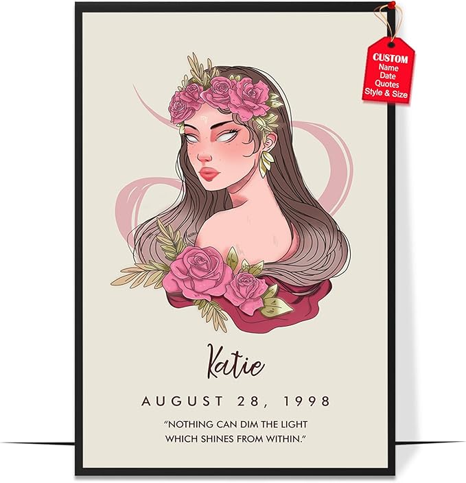 GIFAMI Personalized Constellation Zodiac Aesthetic Wall Art Decorations Birthday Gifts