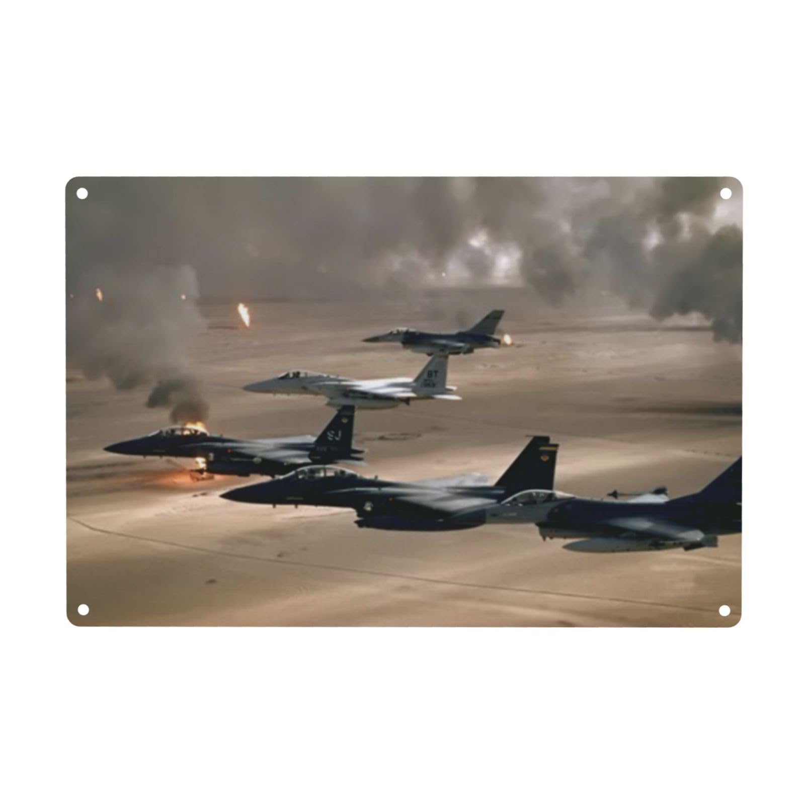 War Plane Print Metal Tin Signs Funny Metal Signs,Poster Plaque Sign Wall Hanging Decorations 12x8inch