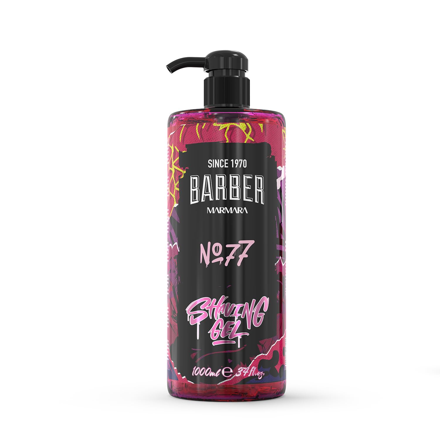 Barber Marmara Men's Pink No 77 Shaving Gel Transparent No Foam 1L In