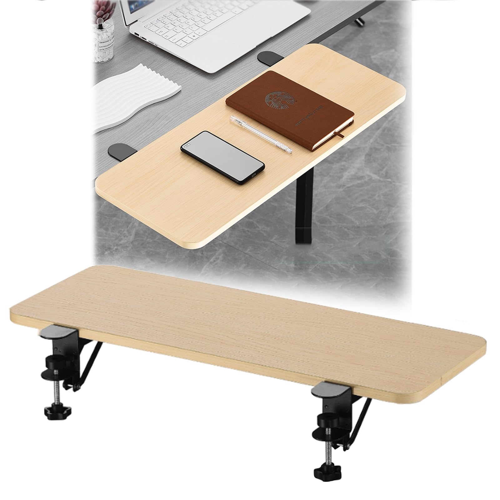 Rallonge de Table à Pince pour la Maison/Bureau/école, Plateau d'extension de Bureau Ergonomique Pliable à 90 ° pour Plate-Forme de Souris, Clavier d' ordinateur, Extension de l'espace, étagè Rallonge de Table à Pince pour la Maison/Bureau/école, Plateau d'extension de Bureau Ergonomique Pliable à 90 ° pour Plate-Forme de Souris, Clavier d' ordinateur, Extension de l'espace, étagè