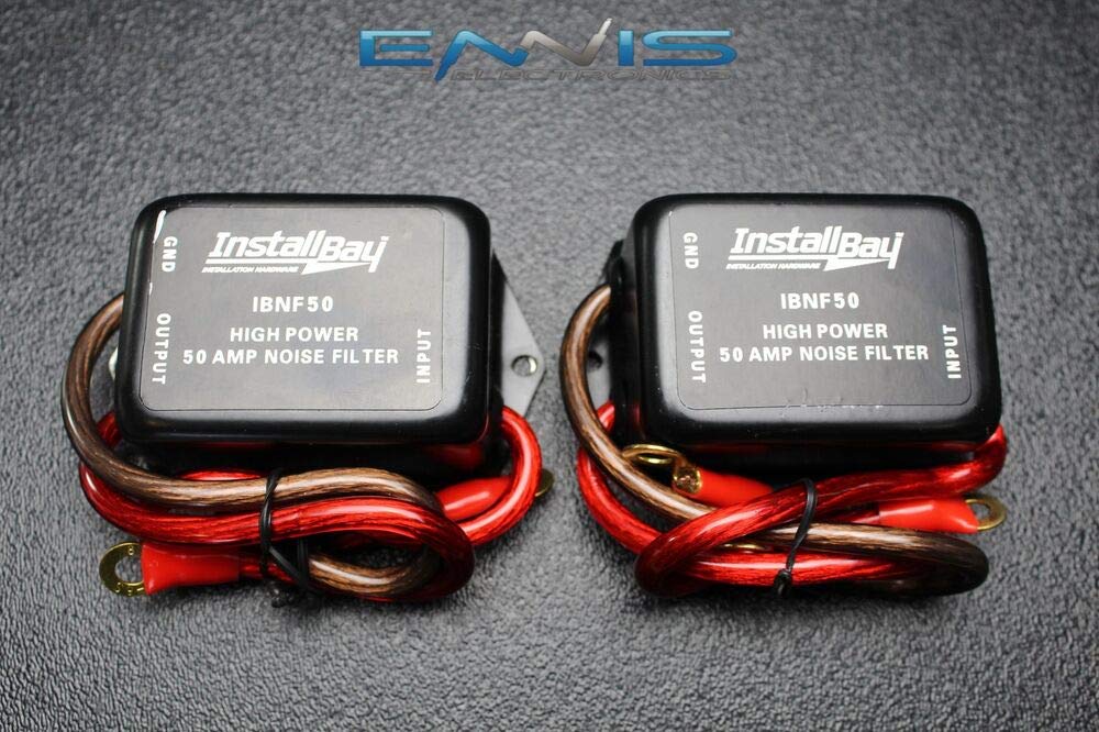 HUM FILTER NOISE ENGINE SUPPRESSOR WIRE IBNF50 (2) NOISE FILTER 50 AMPS 12V