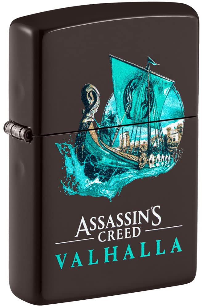 Zippo Assassin's Creed Valhalla Viking Ship Brown Pocket Lighter