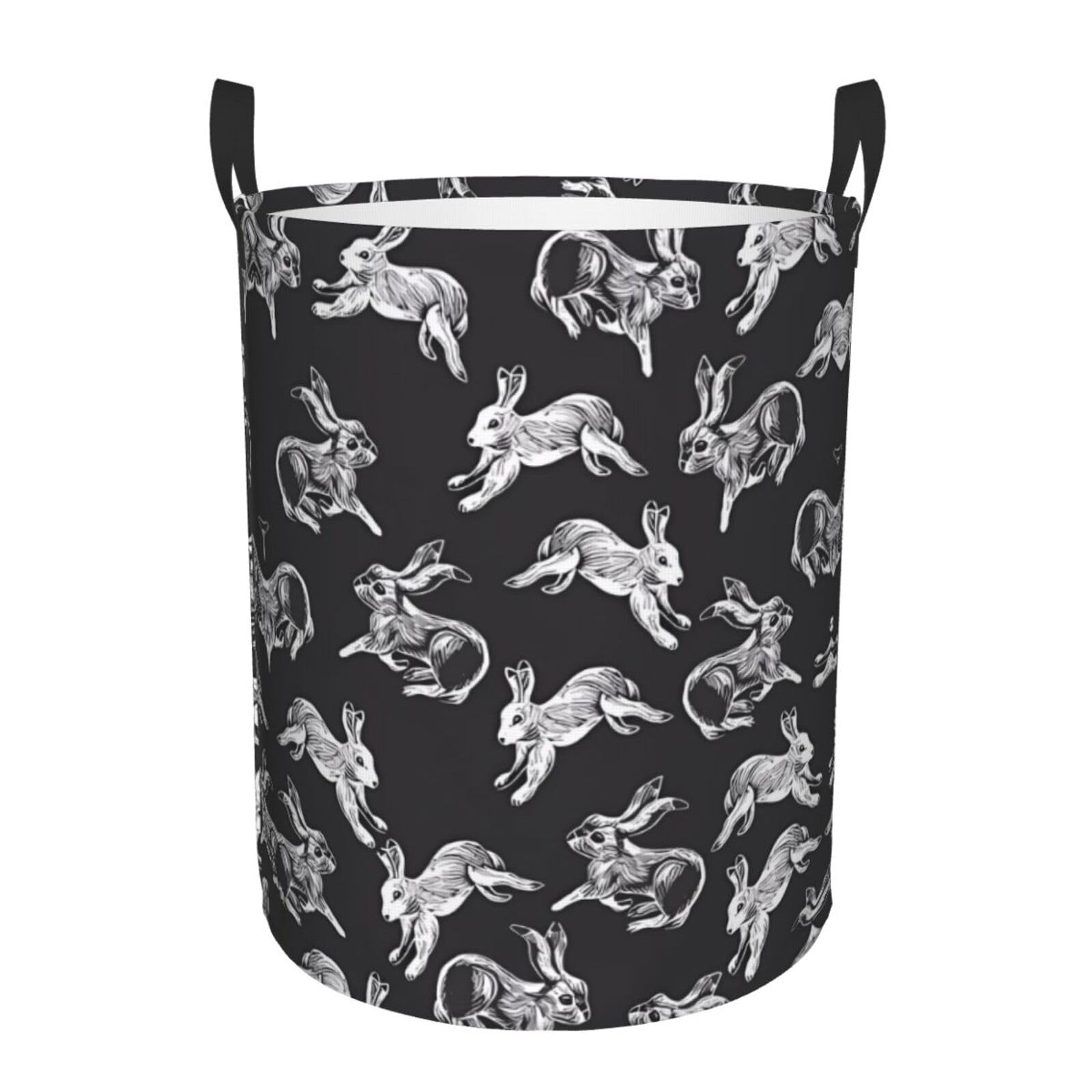 M Circular Hamper Bunny Rabbit Print for Dirty Clothes