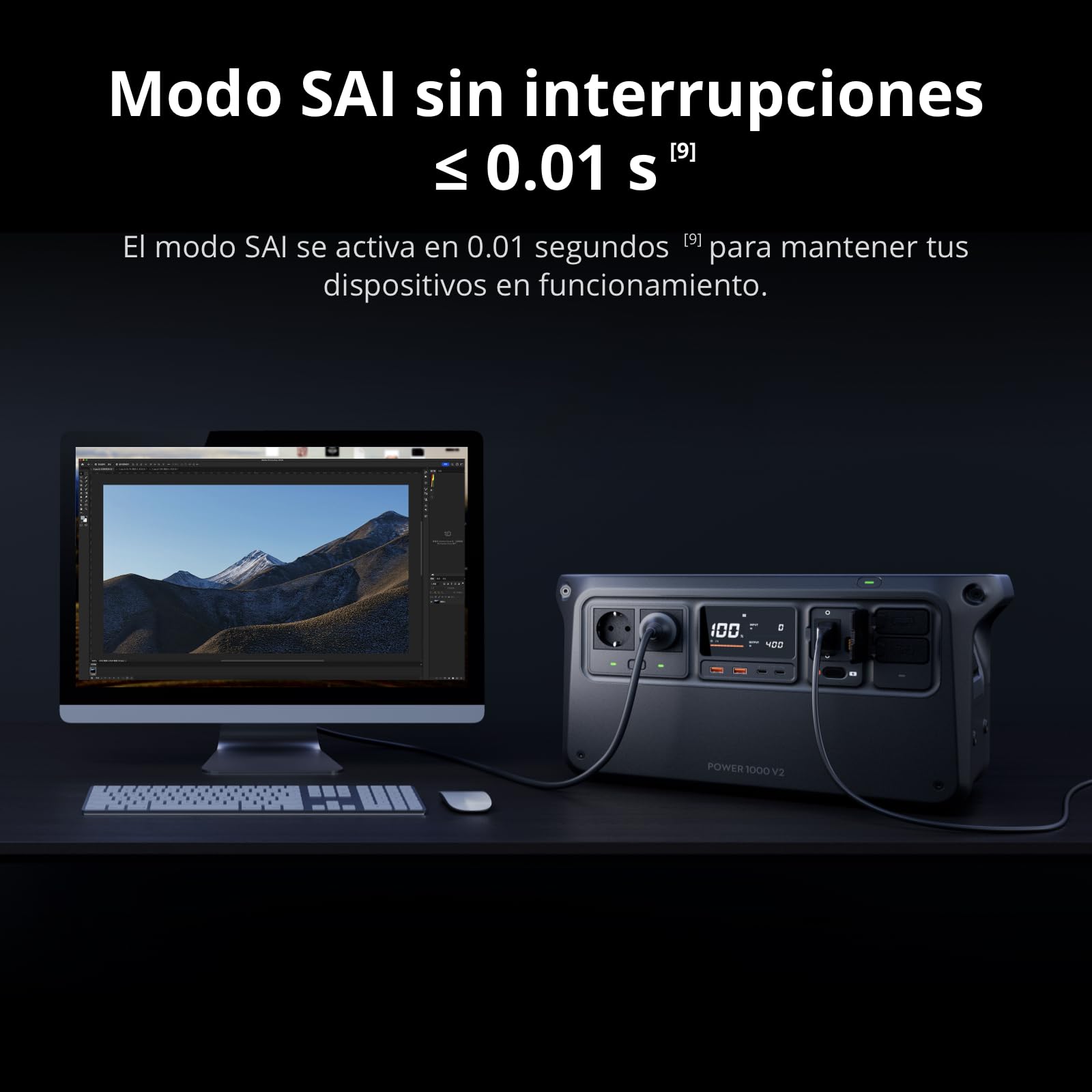 DJI Power 1000 V2 estación de energía portátil, Batería LFP de 1024 WH, Salida de 2600 W, Recarga del 0% al 80% en 37 Minutos, Generador eléctrico para el hogar, Autocaravanas, Sin conexión a la Red