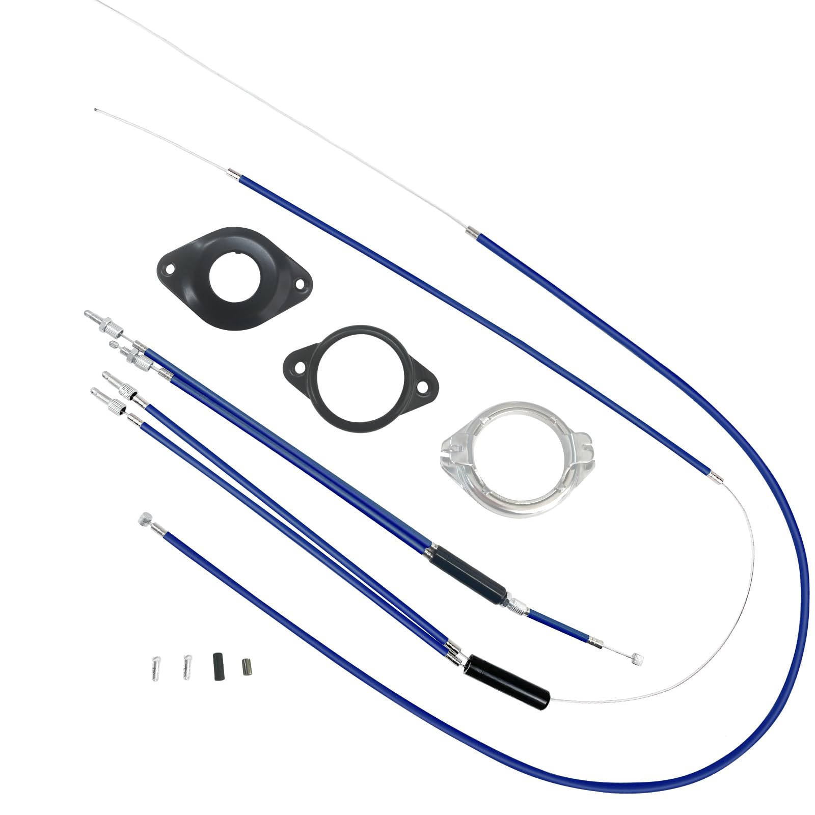 GATWOEST Pro-grade BMX Bike Gyro Brake Cables Front + Rear (Upper + Lower) with Spinner Rotor Full Kit Bmx Bicycle Brake Lines Set Cable Wire&Housing -Stable,Flexible and Long-lasting- Blue