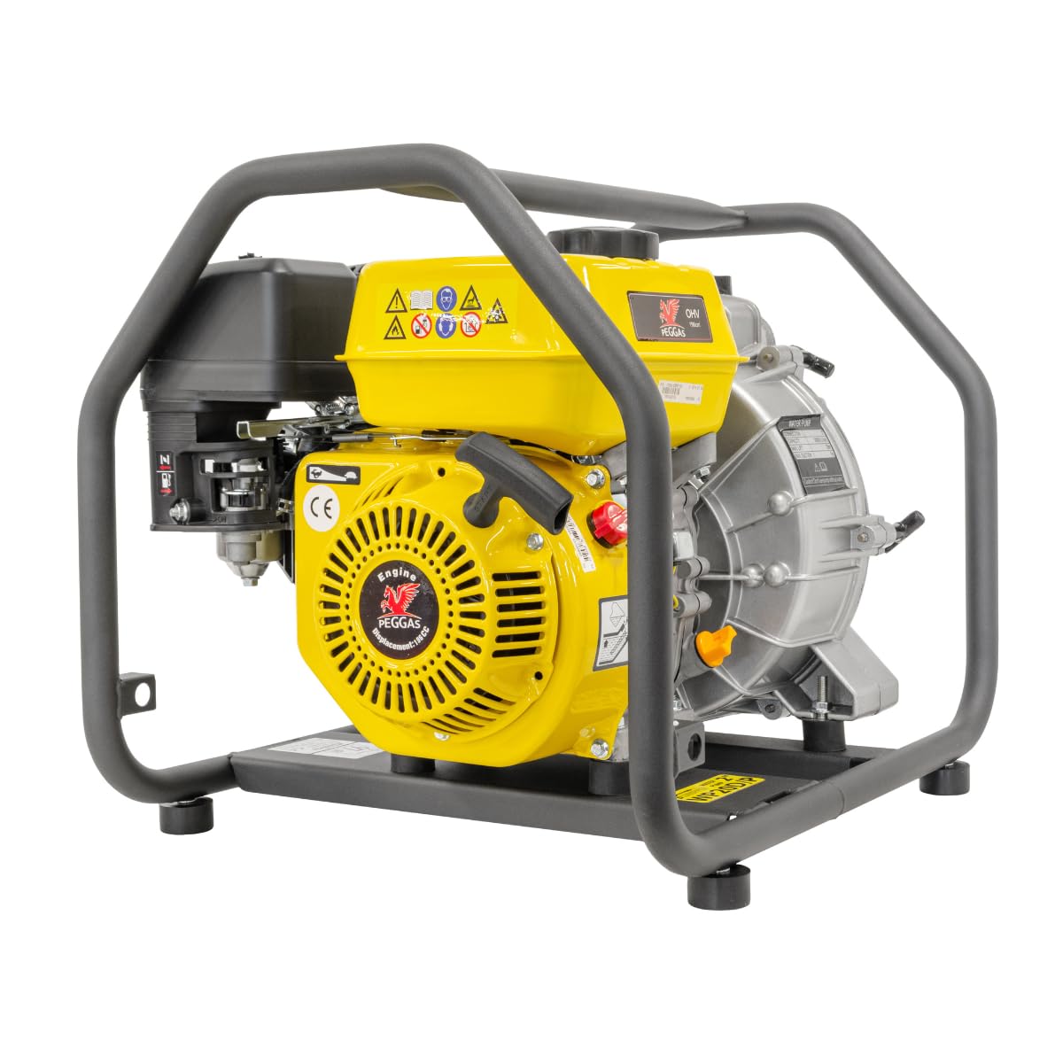 ✦ WASPPER WP20D-P ✦ Bomba de Agua Sucia De Uso Rudo & Portable con Tasa de Flujo de 30 000 l/hr ✦ Elevación de Agua de 28 m ✦ 3 600 RPM Motor de Gasolina de 4 Tiempos y Accesorios incluidos