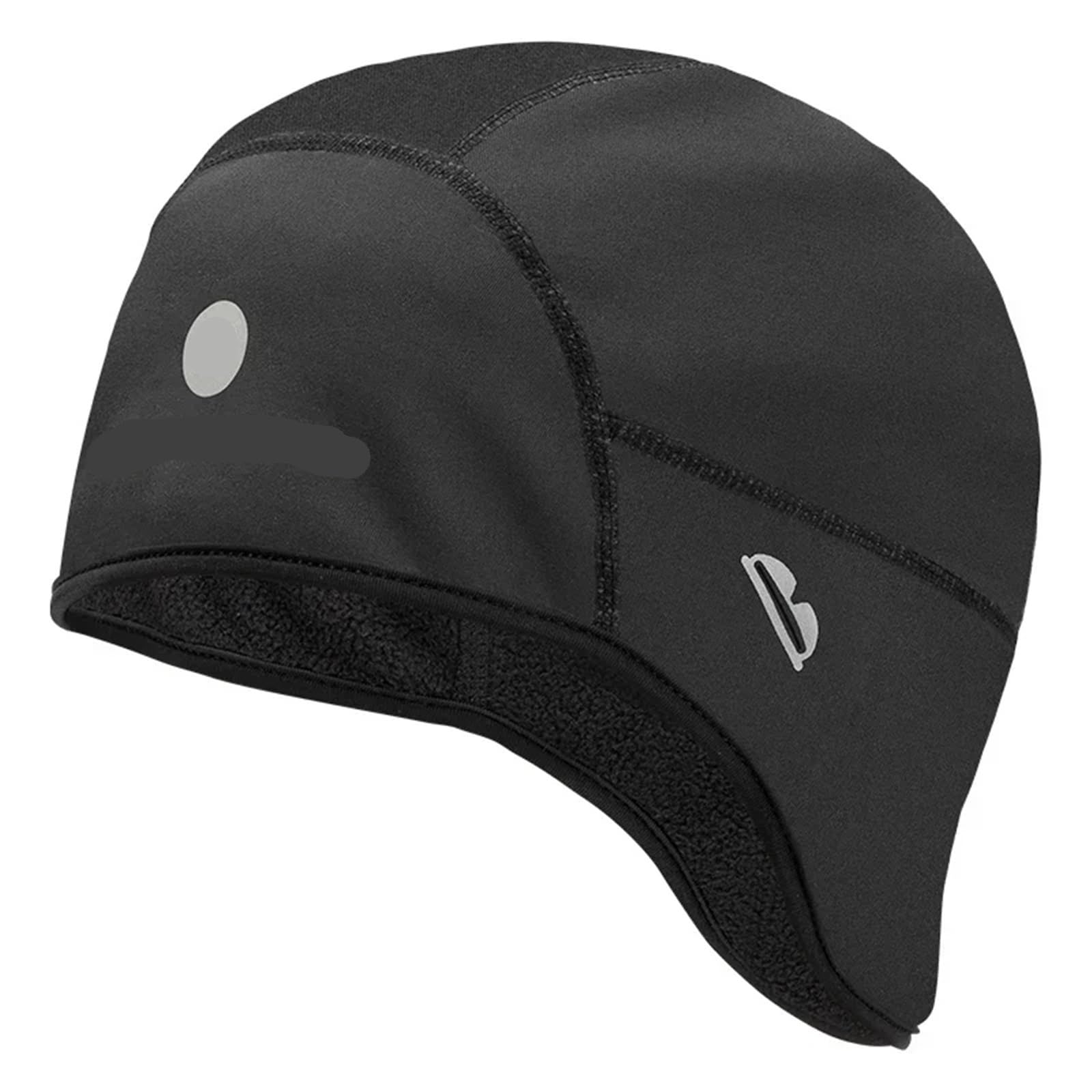 2 pièces Casquette de Cyclisme Casquettes d'hiver Garder au Chaud Bandana Sport Ski Course Bandeau Coupe-Vent Hommes équitation pour Vélo(Black)