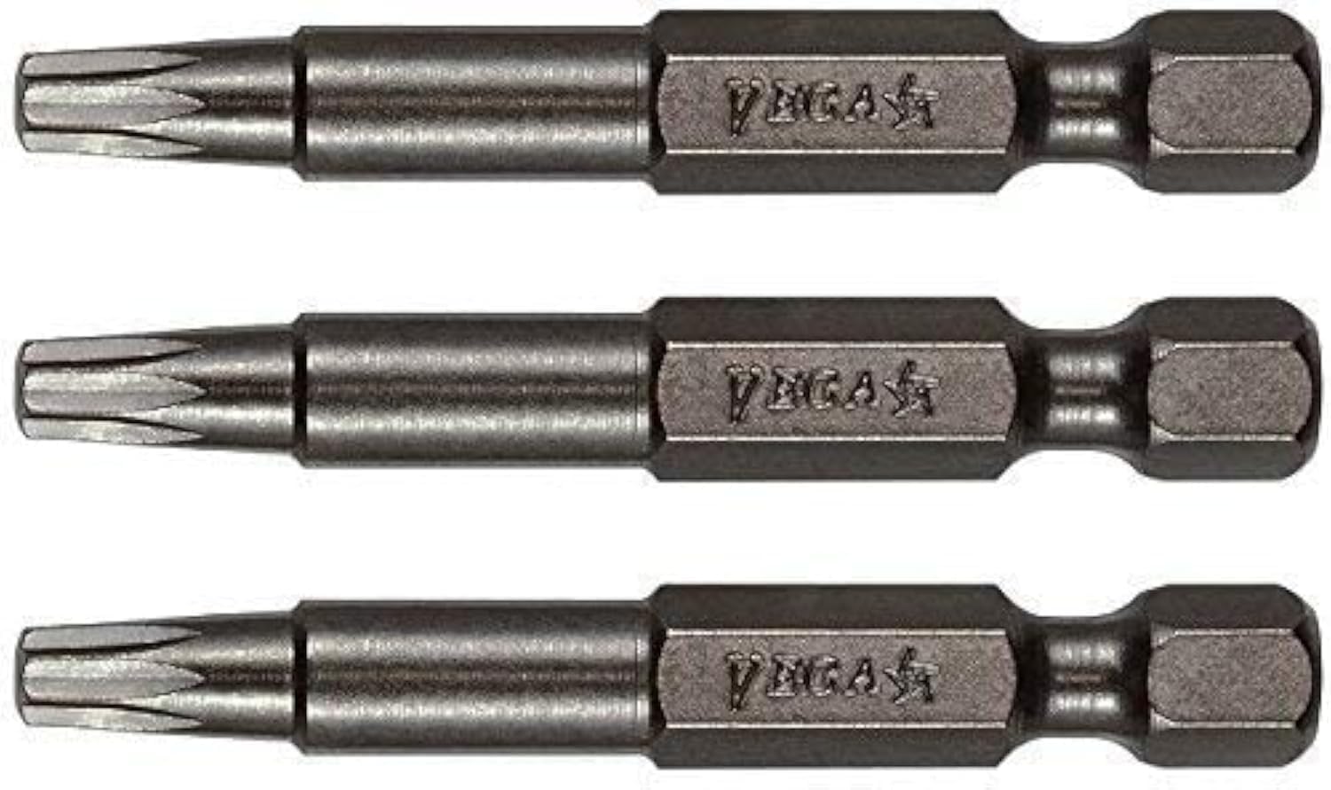 8 Point Star Bit. VEGA Double Square #2 Professional Grade 2 Square Drive Torx 3-1/2” Bit Set. 190DS02A-3 (Pack of 3)