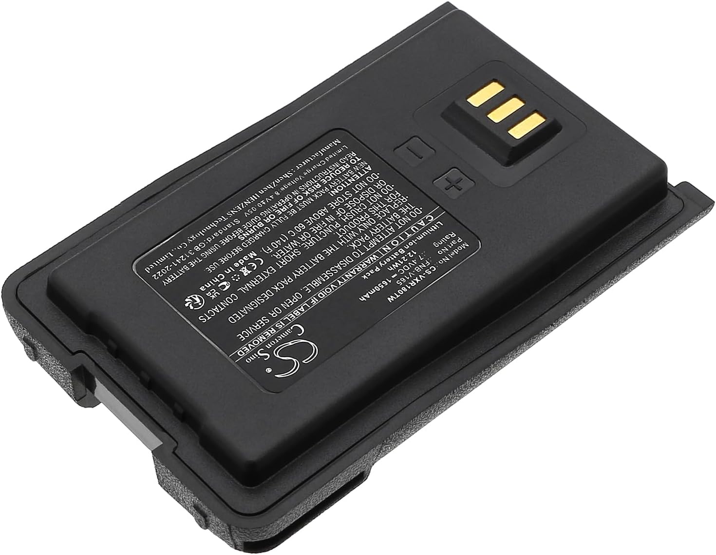 Two-Way Radio Battery for Vertex Standard V318, VZ-10, VZ-12, VZ-18 PN:Vertex Standard FNB-V165, FNB-V165LI 1650mAh / 12.21Wh