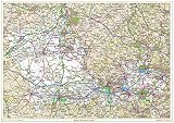 Historische Berkshire County Karte mit Kunststoffbeschichtung