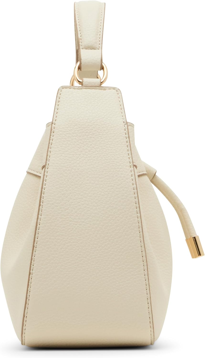 Anne Klein Drawstring Bucket with 2 Detachable Straps, Parchment