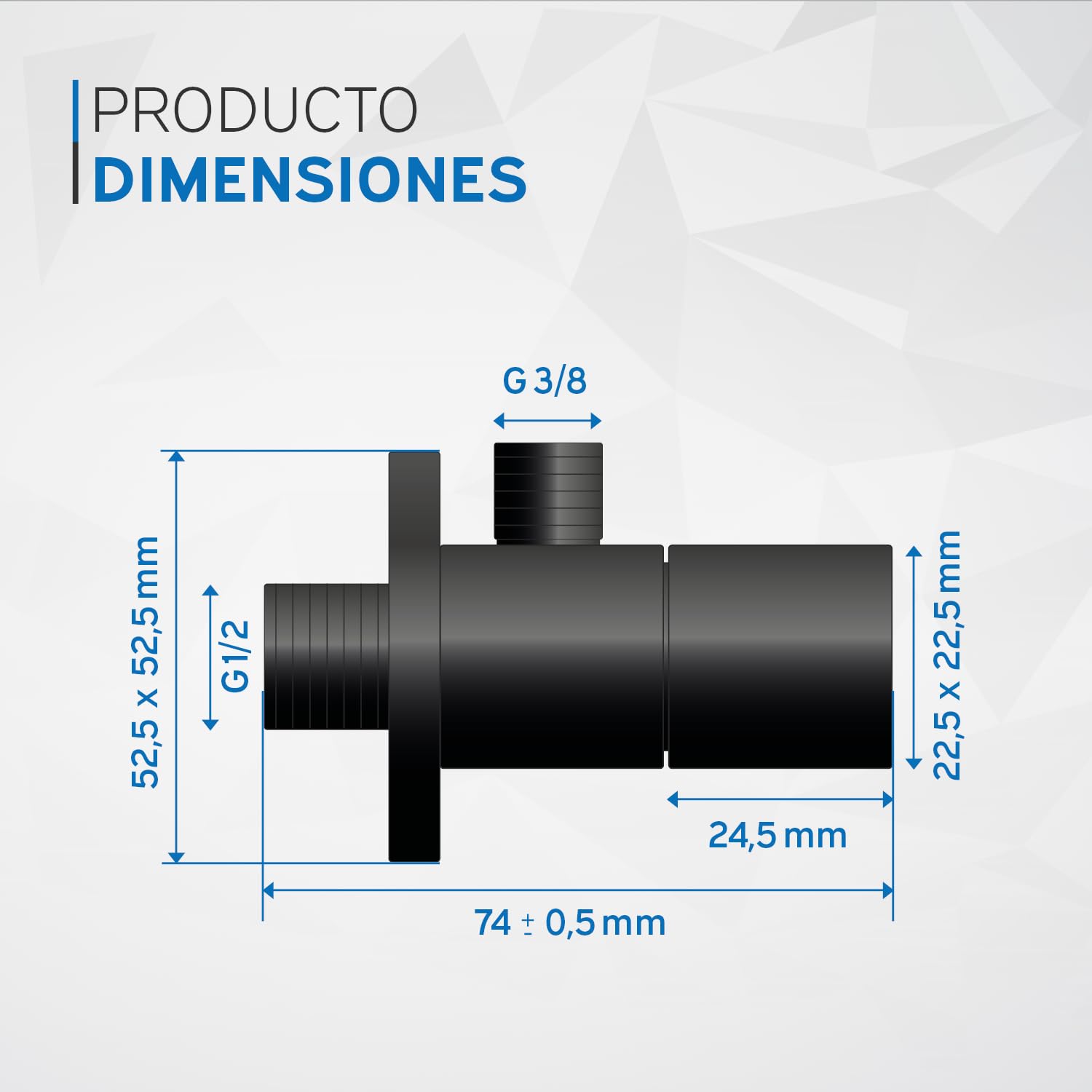 kör4u Juego de sifón de 1 1/4" x 32 mm, válvula emergente y 2 válvulas de esquina, válvula de desagüe con juntas, para lavabo, color negro